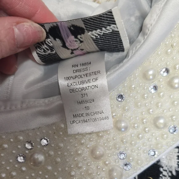 Rare Editions Black and White Plaid Kids Dress - Picture 6 of 11